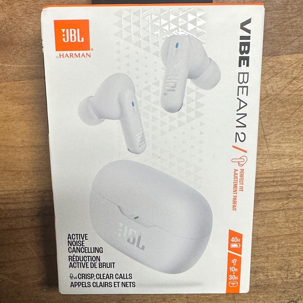 JBL Vibe Beam 2 Wireless Earbuds - White